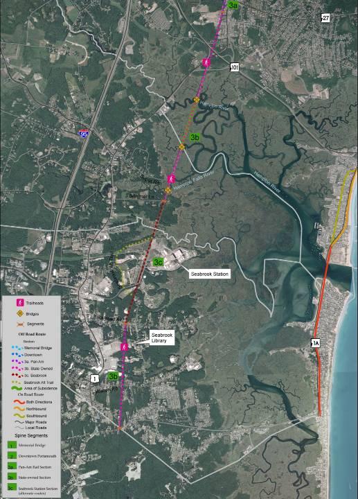 NHSG Off-Road Route Proposed alignment follows Eastern RR corridor 17 miles from Seabrook to Portsmouth Traverses 7 communities: Seabrook, Hampton, Hampton Falls, North Hampton, Rye, Greenland and