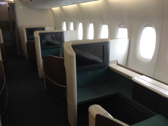 The first class seats on the front area of the first floor are huge,