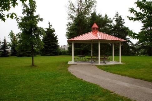 The West Gazebo is located off Westmount Road and can accommodate 16 people; additional people can fit on the surrounding grassy area.
