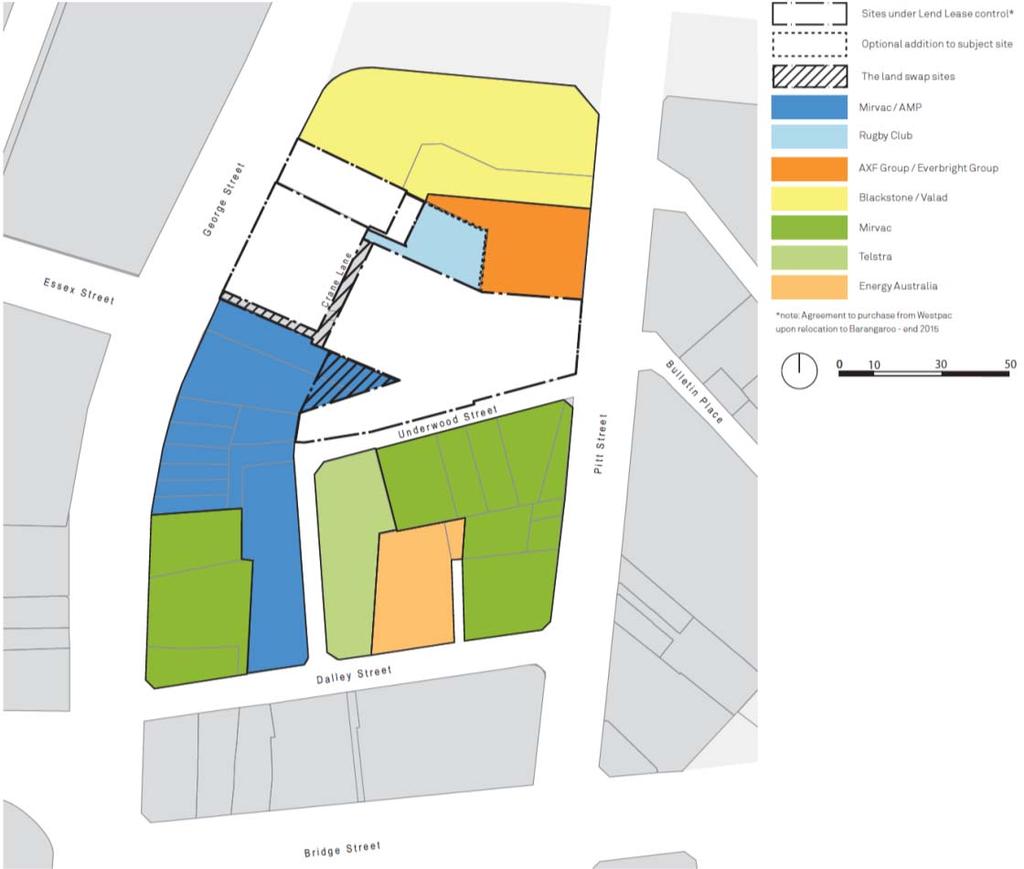Figure 4: APDG Block land ownership pattern September 2014 The Lend Lease Circular Quay concept 25.