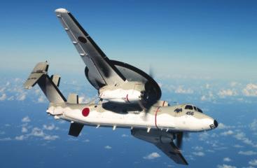 1 A Japanese E-2C Hawkeye patrols near Guam.