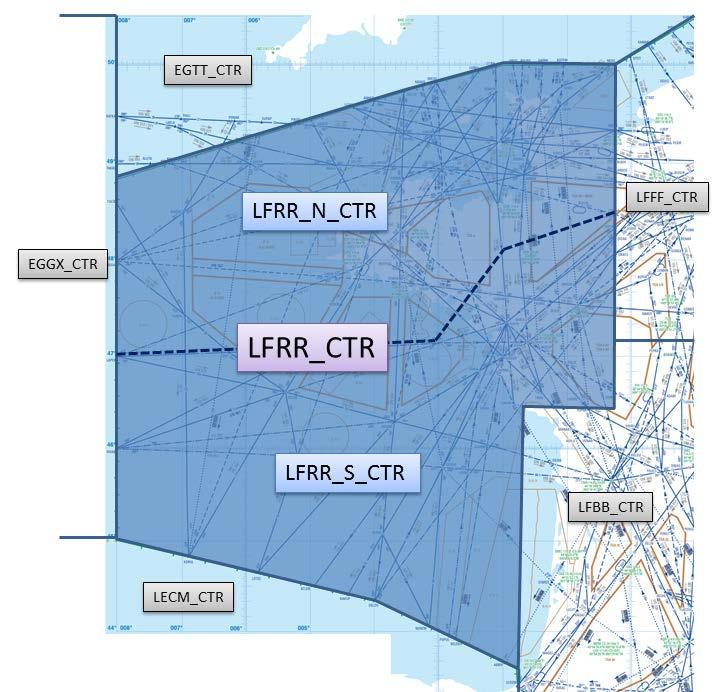 The ATC unit in charge of FIR and UIR airspaces under the responsibility of Brest ACC is Brest Control and consists in only one primary sector (LFRR_CTR).