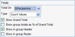 Odabirom opcije More u prozoru Group, Sort, and Total otvara se više opcija pomoću kojih se može precizirati grupiranje: 1.