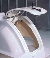 Leading to crews quarters Gullwing transom door