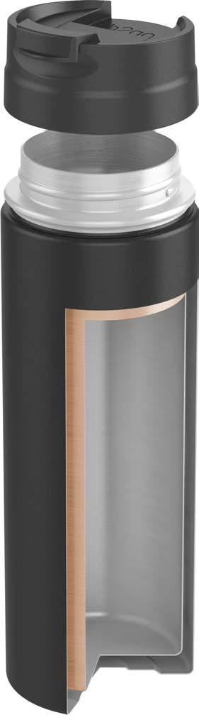 NEXUS 20 oz double wall 18/8 thermal tumbler with copper vacuum, threaded lid, snap closure, and