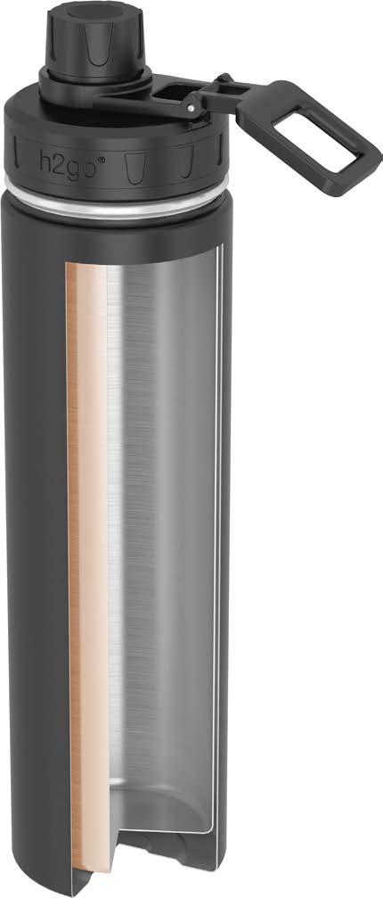 QUEST 24 oz double wall 18/8 thermal bottle with copper vacuum,