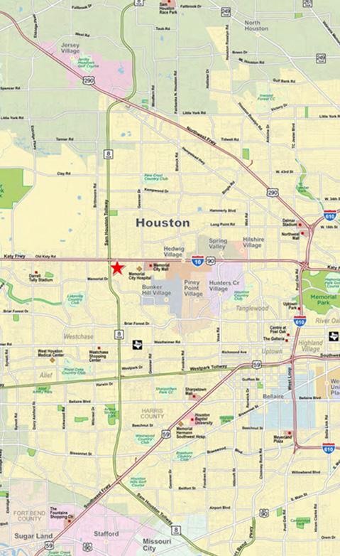 The site is approximately 650 feet east of the Sam Houston Tollway (Beltway 8) and approximately 1,926 feet south of Interstate 10.