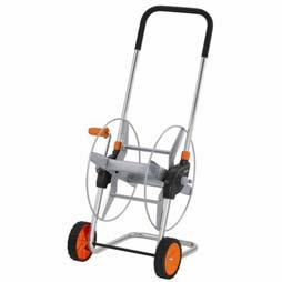2681-20 20 METAL HOSE TROLLEY 60 Assembled robust hose trolley. With height-adjustable handle: adapts to the user s height. Space-saving storage. Wide stand frame for high stability.