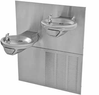 8 Series Wall mount 18-gage, type 304 stainless steel vandal resistant construction Polished stainless steel
