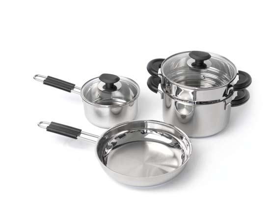 and Upcoming Earthchef Fera 6-pc cookware set Auriga Concavo Designo Orion - 1116532 1x covered saucepan 16 cm (6 1/4 ) 1x covered casserole 20 cm (8 ) 1x frying pan 24 cm (10 ) 1x steamer 16/18/20