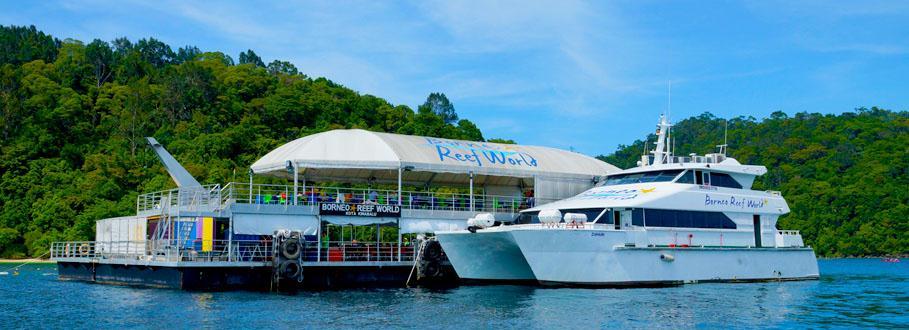 ETC13 Borneo Reef World (6 Hours) At 0830hrs depart from hotel to Sabah Park Jetty for Reef Activity Pontoon, called Borneo Reef World.