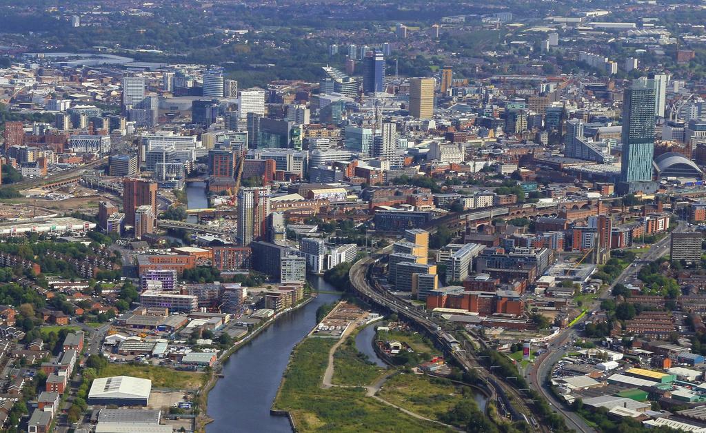 In the context of Manchester City Centre SUBJECT SITE Middlewood Locks Regent Retail Park Wilburn Basin Spinning Fields One