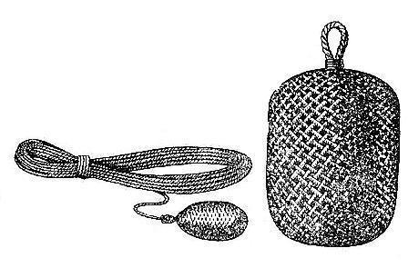 I.6.20 pav. Švartavimo metlynis su svoriu gale Knechtai tai plieno arba ketaus stulpeliai, tvirtinami ant denio prie laivo bortų ir naudojami švartavimo lynams tvirtinti.