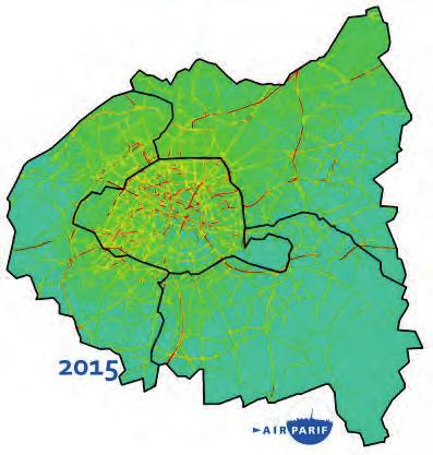 In Paris, the average levels of NO 2 are the highest in the Île-de-France region and are generally more pronounced on the right bank of the Seine.