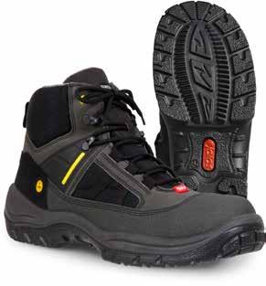 JALAS 3150 Trek Features: Heat-resistant outsole, oil-resistant outsole, anti-static properties, padded boot shaft, ventilating insole, water repellent, double shock absorption zones, conforms with