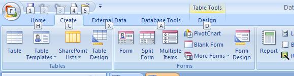 9. Lekcija - Kreiraranje tabele uz pomoć šablona (gotovih tabela) (Table Templates) Prvo se kreira baza podataka (Blank Database, dodeljuje ime-
