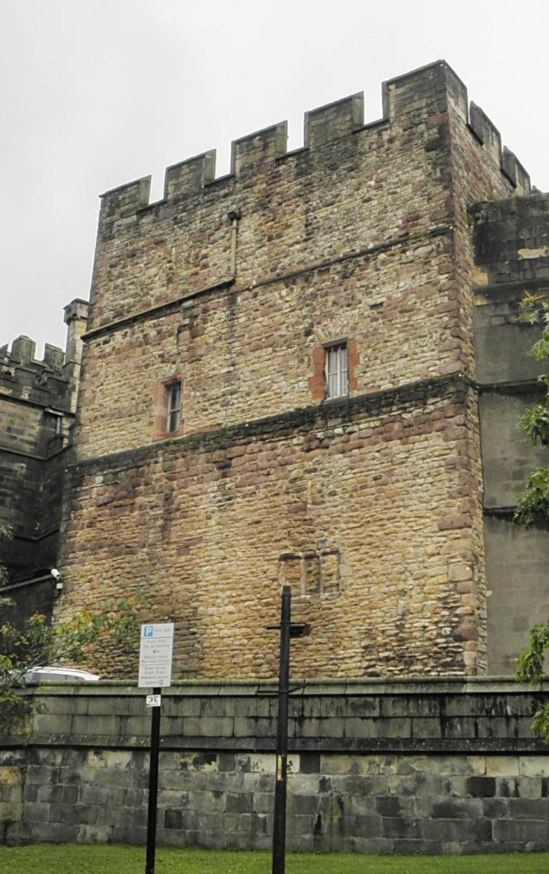Lancaster Castle. The Well Tower from the east. Originally it projected substantially beyond the outer walls.