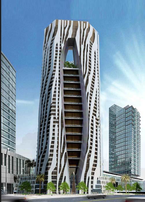 XII. Tiger Twin Tower Location: Abu Dhabi Height: 185m No. of Floors: 2B + G + 4P + 45 Plot Size: 70,000 sq.ft.