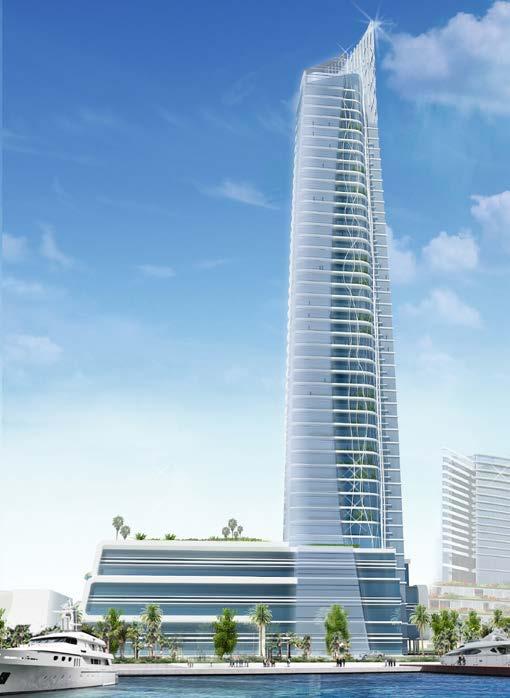 XXXVI. Dubai Cliff Location: Dubai No. of Floors: 2B + G + 40 Status: Design Concept Plot Area: 90,877 sq.ft.