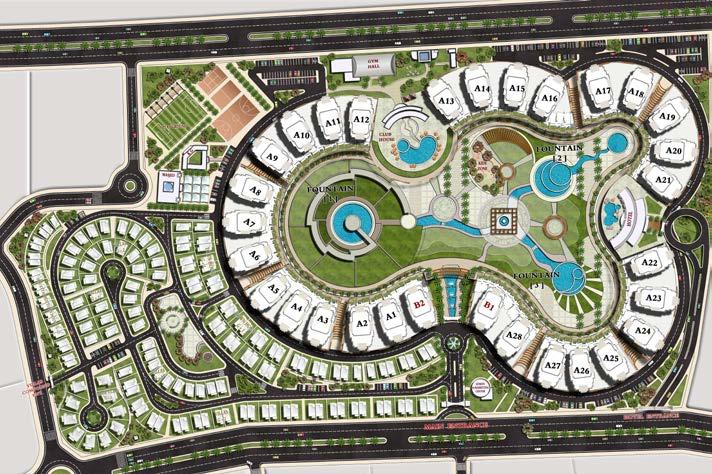 XV. Fountain Residence Location: Ras Al Khaima, UAE Size: 200,000 sq.m. Status: Design Development Estimated Cost: $1.