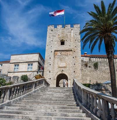Upon arrival, walking tour of Korcula takes you through its narrow, cobbled streets full of history.