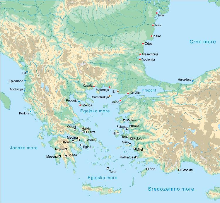 zauzeli otok Tas i odatle osnovali kopnene kolonije Neapol/Kavallu, Oisimu i druge), Hijane (kod Maroneje) i doseljenike iz Male Azije.