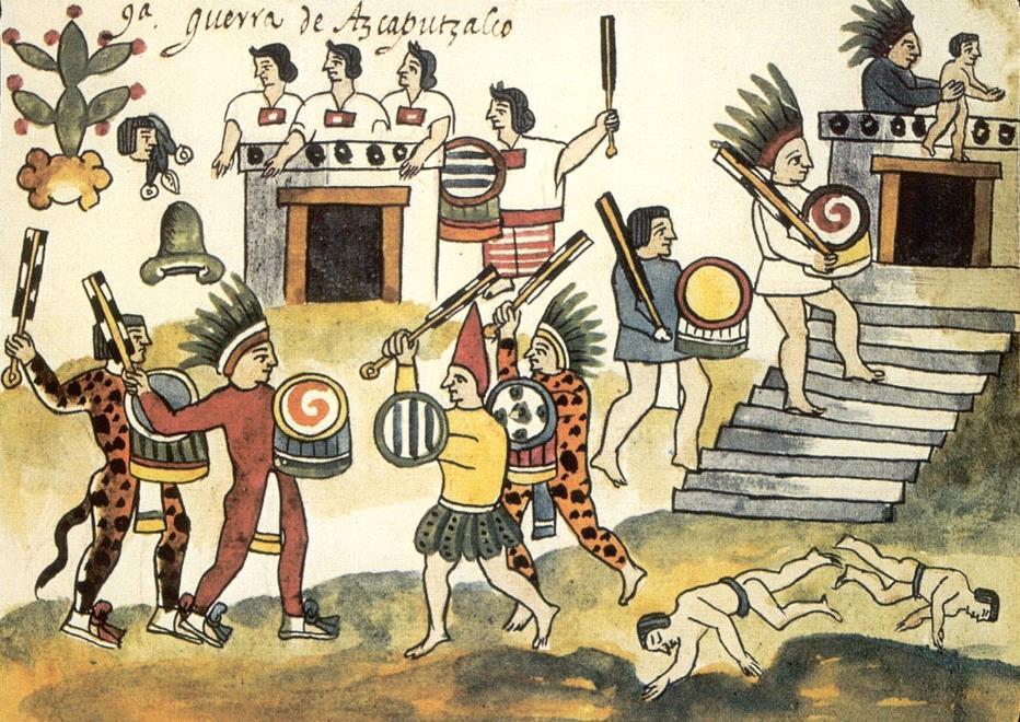 Asteci su ratovali i žrtvovali poražene neprijatelje, vjerujući da će im svemir propasti ako bogove prestanu hraniti ljudskim srcima i krvlju.