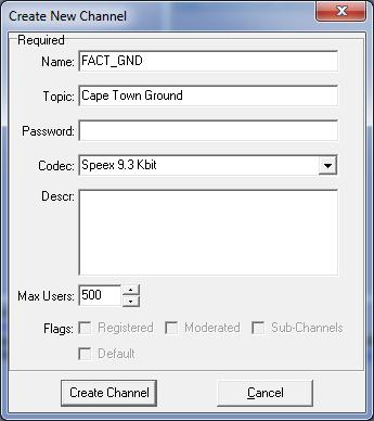 Now create your channel for your ATC position, using the exact same callsign as you are connected with on IvAc.