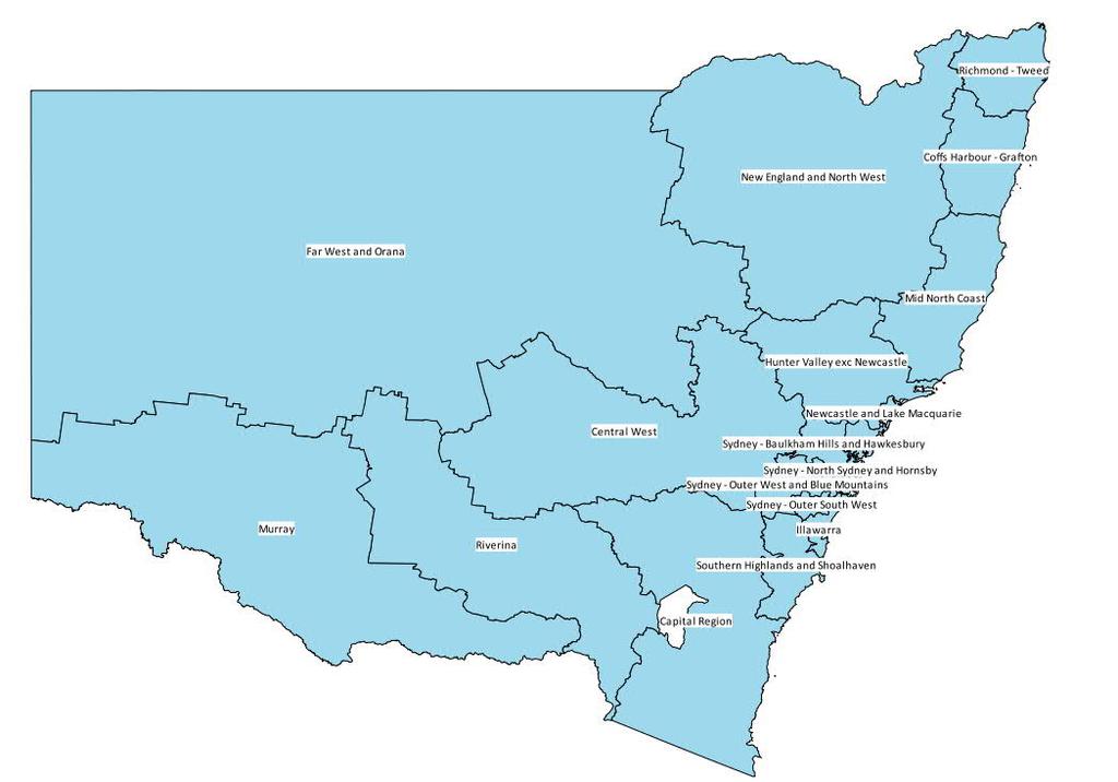 Appendix B: Regional classification Projections for this report have been conducted using the Statistical Area Level 4 structure as defined in the Australian Bureau of Statistics Australian