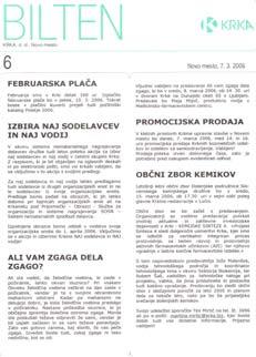 SLIKA 3: PRIMER INTERNEGA ČASOPISA UTRIP 3.4.2 Bilten Bilten smo v Krki začeli izdajati leta 1975, ko se je s hitrimi in svežimi informacijami pridružil Utripu.
