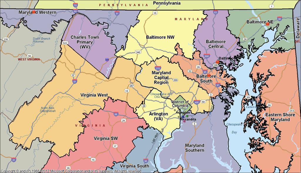 This defined market area includes eight (8) Maryland segments, representing the entire state. The table below gives more clarity into the makeup of these segments.