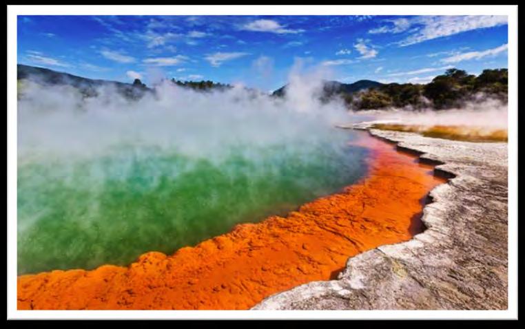 Look at the amazing colours in this steaming pool!