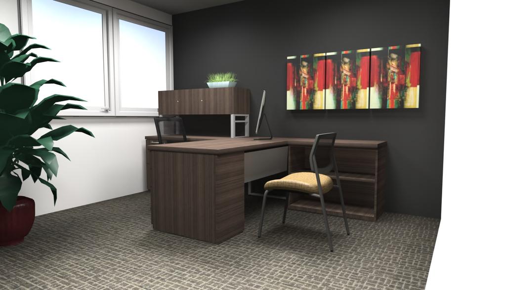 CASEGOODS PO-1 Manufacturer: National Product Name: Waveworks Locations: Private Offices Description: Private Office Desk Typ.