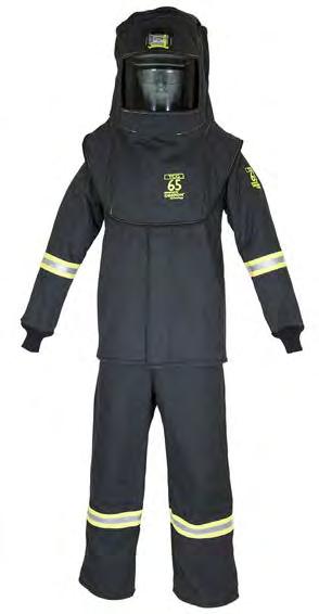 18 TCG65 Series Arc Flash Suit Features Nearly clear grey hood window provides 100% true color acuity and includes anti-fog and scratch resistant coatings.
