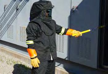 while wearing the hood. Meets and exceeds NFPA 70E PPE Category 4+ standards and has an arc rating of 76 cal/cm 2 ATPV.