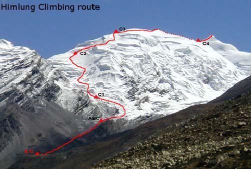 to camp 4 (6400m) Camp 4 to Himlung Himal Summit