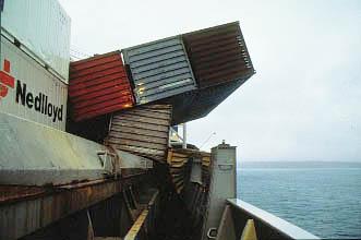 Loss of containers, Sherbro, British channel, 1991 88 containers overboard in storm on Dec.