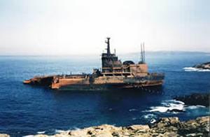 Human error entering a port in a storm: Aegean Sea, Galicia, 1992 Oil tanker on stand by out of La Coruna harbour in a storm, instructed to enter in