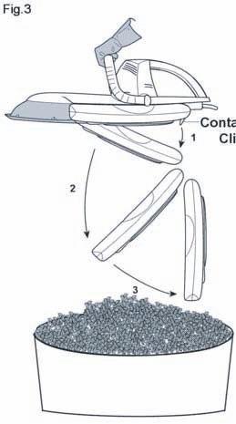 5. EMPTYING CONTAINER For speed of operation, simply hold the Garden Groom Midi by the front handle, unclip and withdraw the container from the main body and deposit the waste material into an