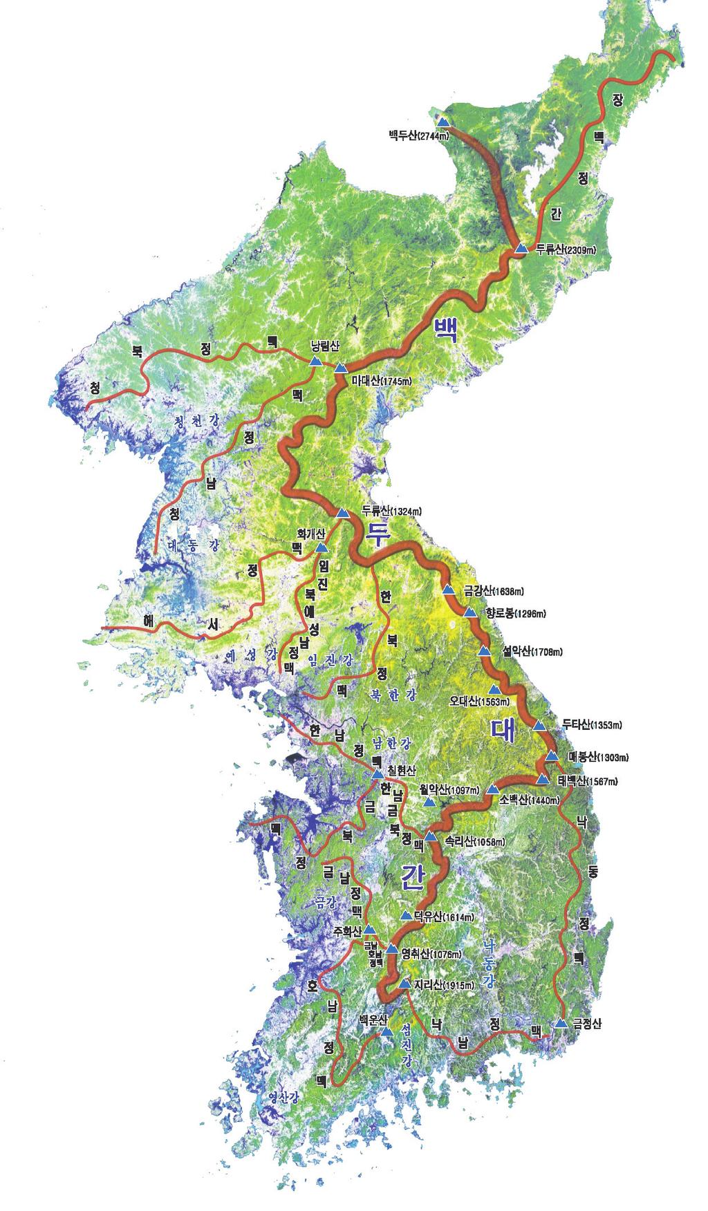 Ecological Corridors (Baekdu Daegan, South Korea) Map 1: Baekdu