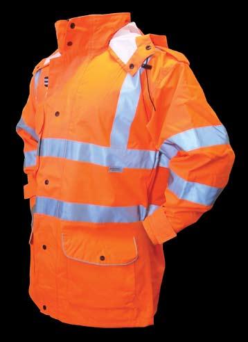 D pocket Fully reversible Two external hip pockets Deltuff Monsoon Wet Weather Jacket GR0158 Special Purpose Orange GJ0159 HiViz Yellow Fabric DuckTek 300D Polyester Outer Sizes S 6XL Breathable and