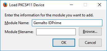 Во следниот прозорец кликнете Load (Слика 9): Слика 9 Во новиот прозорец во полето Module Name внесете Gemalto IDPrime и кликнете Browse (Слика 10) за да ја најдете потребната датотека.