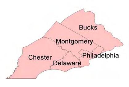 DVRPC MPO and four New Jersey counties.