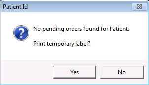 Temporary Labels can be used for labeling samples with no orders or samples that do not print labels.