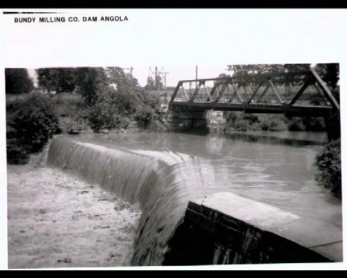 A Glimpse of The Past The Bundy Mill in Angola, located on Big Sister Creek was the site of the dam pictured above.