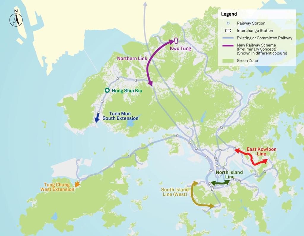 Railway Development Strategy 2014 New Railway Projects Invited to submit project proposals for Tuen Mun South Extension, Northern Link (and Kwu Tung Station), East Kowloon Line and Tung Chung West