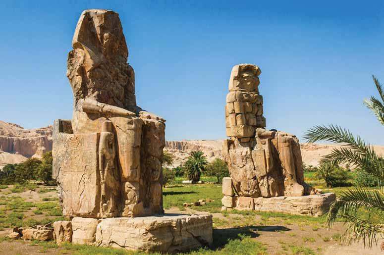 he imposing Colossi of Memnon ay 12 Luxor. his morning we visit the temples of Karnak, one of the most memorable and popular historical areas to visit in the world.