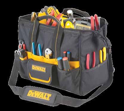 abrasion 12" TRADESMAN S TOOL BAG DG5542 9 Interior pockets Including one zippered pocket to secure valuables Pop-open