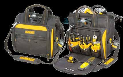 LIGHTED TOOL BACKPACK Patents Pending Padded web carrying handles and adjustable shoulder straps Make carrying more comfortable, and convenient DGL523 Handy, integrated 3-level LED light system