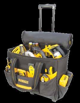 outside Help organize a wide variety of hand tools Padded web carrying handles Heavy-duty treaded wheels For easy bag movement over rough terrain INNOVATION 3 Levels of light output allow adjustment